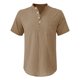 thumbnail image 4 of Mens Casual Manga Corta Botón Abajo Camisas, Verano Color Sólido, Cuello de Soporte Bolsillo Camisa Turndown, 4 of 8