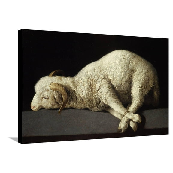 Art.com Agnus Dei, 1635-1640 Stretched Canvas Print Wall Art by Francisco de ZurbarÃ¡n, 36" x 24"