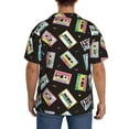 thumbnail image 3 of Sikiie Colorful Retro Tape Men's Wrinkle Free Untucked Cuban Shirt Business Casual Button Down Shirts Short Sleeve ShirtX-Large, 3 of 5