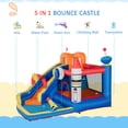 thumbnail image 3 of Outsunny 5-in-1 Water Slide Kids Inflatable Bounce House Space Theme Water Park Includes Slide Trampoline Pool Cannon Climbing Wall with Carry Bag, Repair Patches without Air Blower, 3 of 9