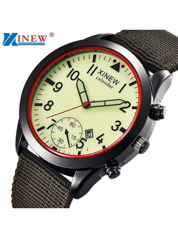 PPgejGEK Watches for Men Mens Military Quartz Watch Black Date Sport Luminous Wrist Watch Savings