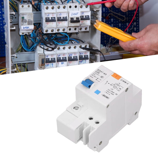 Interruptor de CircuitO en Miniatura, Fácil de Conectar una Buena Sensibilidad PA66 Interruptor de Protectión de Fuga de Carcasa DZ47LE-63 C25 PARA HOGAR PARA INGENIERÍA