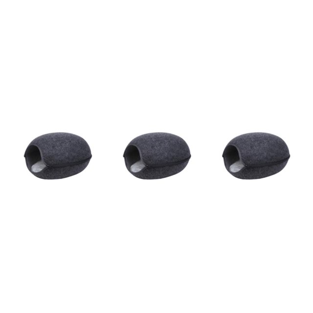 Guardoinrt Stylish And Comfortable Felt Cat Bed For Happy And Contented Cat Easy To Clean Felt Cat Bed Cave dark grey 3Set
