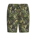 thumbnail image 3 of Picia Green Skulls Pajama Shorts for Men, Men's Pajama Bottoms, Sleepwear,Short Pajama Pants-3X-Large, 3 of 9