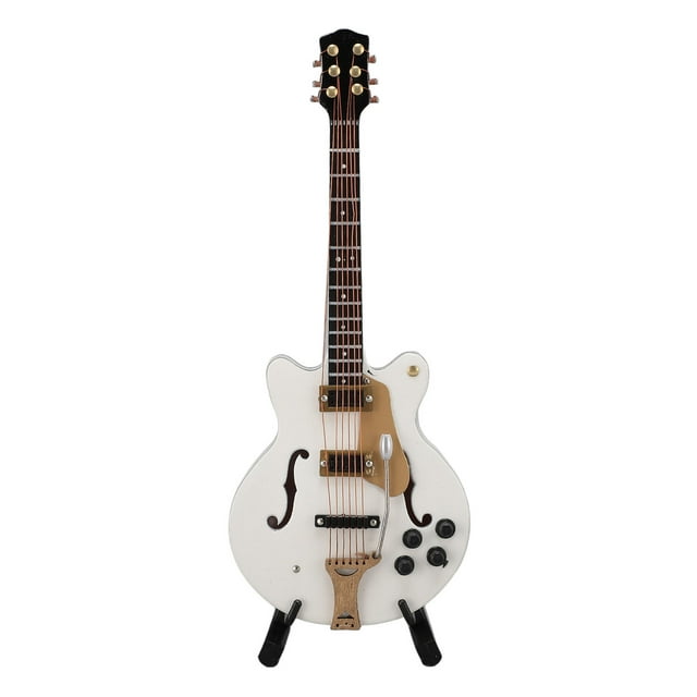 Guitarra En Miniatura De Madera, Mini Instrumento Musical, Modelo Coleccionable Portátil Con Estuche Para El Hogar