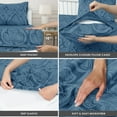 thumbnail image 2 of Lux Decor Collection Microfiber King Bed Sheets Set, 6 Piece Bedding Sheet Sets - Navy Blue, 2 of 7