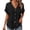 A-Black114, variant on Womens V Neck Button Down Shirt Rolled Sleeve Pocketed Casual Everyday Blouse
