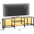 thumbnail image 2 of TV Stand for TVs up to 75 Inch, Corner Entertainment Center with Power Outlet and LED Lights Open Storage Shelves, Media Console for Living Room, Bedroom, Grey, 2 of 8