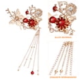 thumbnail image 2 of 1 par de clips de pelo vintage de estilo chino tassel de metal barrettes cabello para bodas, 2 of 7