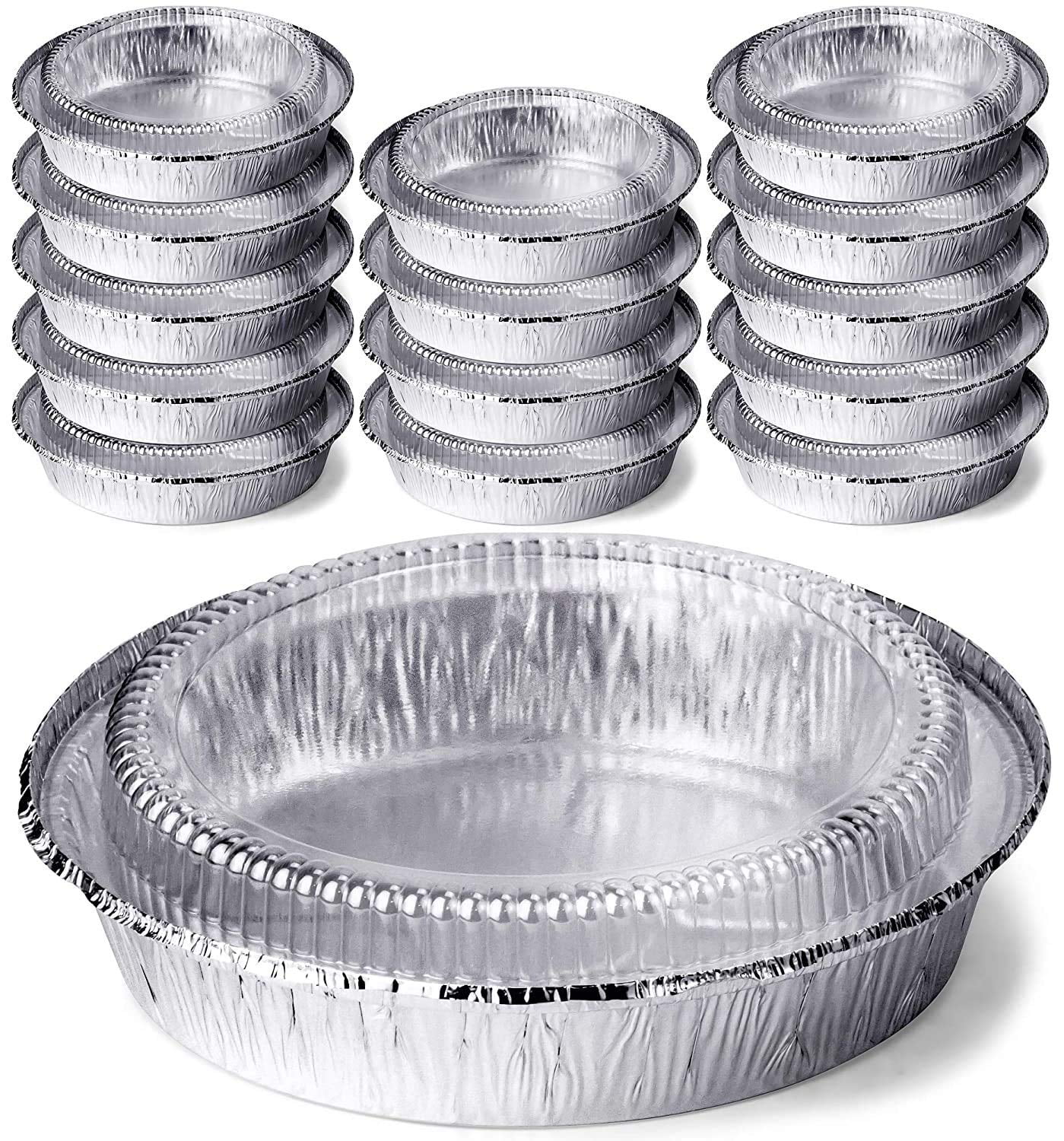DecorRack Aluminum Pans with Dome Lids, 9 inch (14 Pieces) 