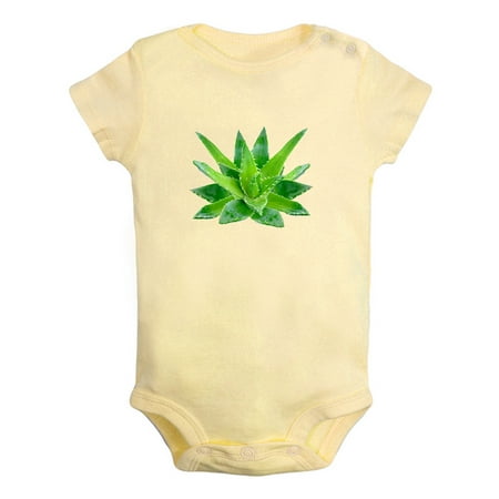 

Nature Pattern Aloe Vera Rompers For Babies Newborn Baby Unisex Bodysuits Infant Jumpsuits Toddler 0-24 Months Kids One-Piece Oufits (Yellow 12-18 Months)