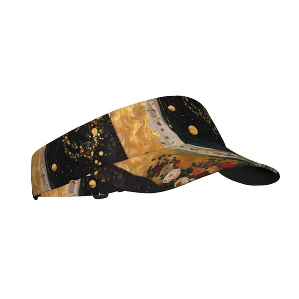 Balery Abstract Gold Floral Galaxy Gorra deportiva con visera ajustable para mujer y hombre (talla única)