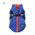 thumbnail image 2 of Arnés de invierno para mascotas, chaqueta impermeable a prueba de viento, para correr, ropa Universal ligera, gancho trasero, decoración de ropa, azul L Eigraketly PT000587-10, 2 of 7