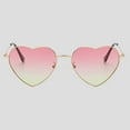 thumbnail image 2 of Women's Stylish Heart-Shaped Polarized Sunglasses UV400 Protection- Gold Frame - Pink Yellow Lens, 2 of 7