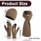 thumbnail image 2 of Gorros de invierno, bufandas para hombre con guantes para pantalla táctil, conjunto de gorros y guantes térmicos cálidos para hombre, 2 of 5