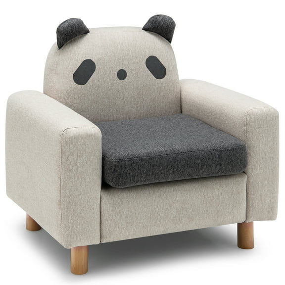 Infans Kids Panda Sofa Wooden Armrest Chair Couch w/ Thick Cushion Beech Legs Gift