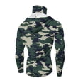 thumbnail image 4 of Men's UPF 50+ Sun Protection Camo Hooded Shirt with Integrated Face Cover Long Sleeve Lightweight Rash Guard Shirts Green S, 4 of 4