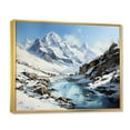 thumbnail image 2 of Designart "Alpine Majesty French Snowy Peaks I" Landscapes Floater Framed Wall Art Living Room, 2 of 7