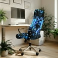 thumbnail image 2 of ZIATUBLES 5 PCS Office Chair Cover Set Includes High Back Chair Stretch Slipcover with Armrest Cover, Tissue Box Organizer and Remote Control Holder, Dolphin Flower Heart Print, L, 2 of 7