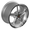 thumbnail image 3 of 17 inch Rim fits 1994-2004 Ford Mustang - FR04B Silver Machined 17x9 Aluminum Wheel Direct Fit, 3 of 4