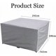 thumbnail image 3 of Funda para muebles de jardín, 210D, rectangular, resistente al agua, con cordón, para muebles de jardín, mesa de patio, cubierta para muebles, color plateado, 242 x 162 x 100 cm JAMW Sencillez, 3 of 5