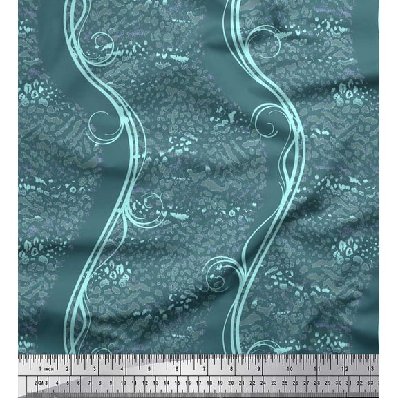 Soimoi Poly Georgette Fabric animal skin,swirl & waves Abstract Print Fabric by the Yard 42 Inch Wide