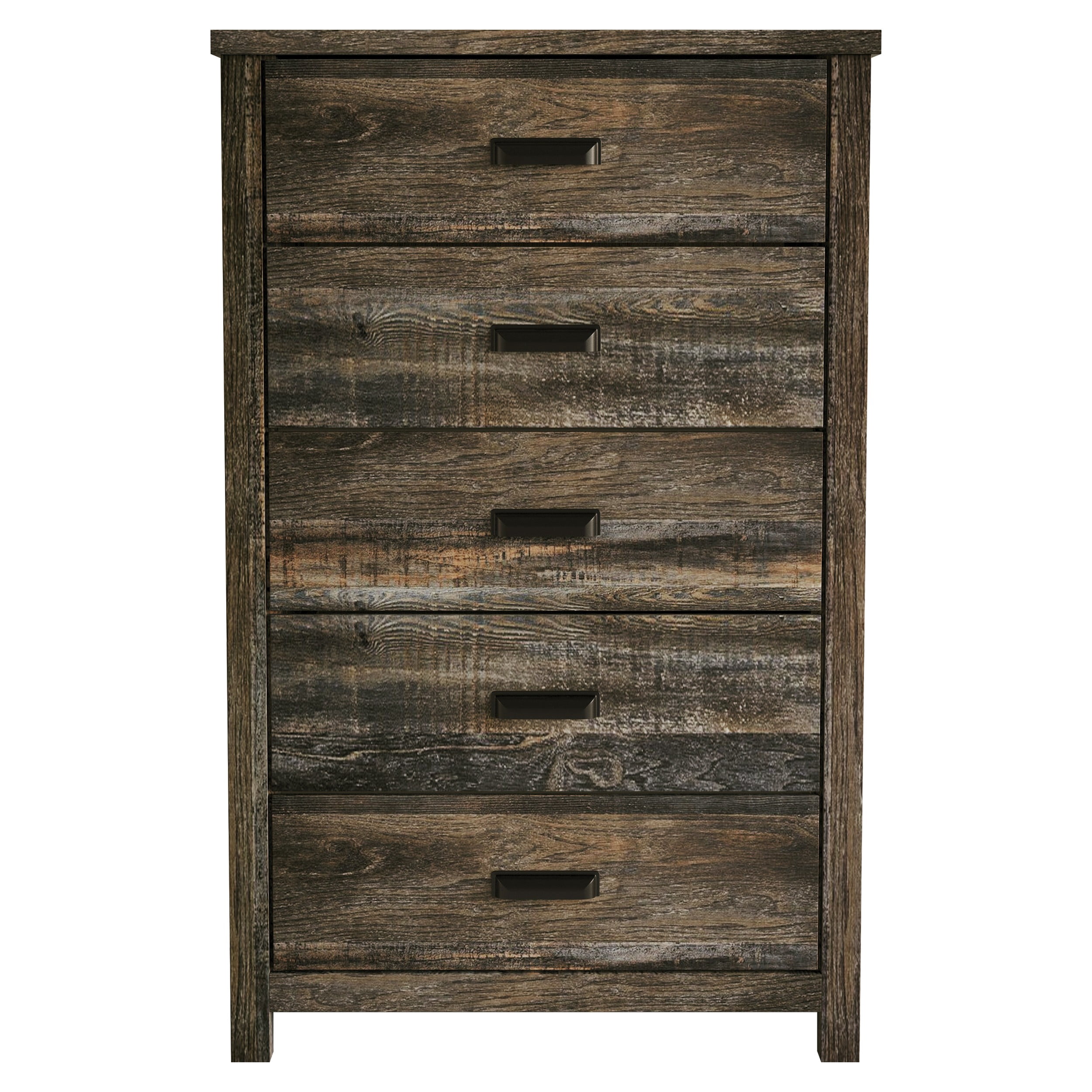 Home Design Racine 5-Drawer Chest, Brown Oak, Wood, Classic Bedroom Storage
