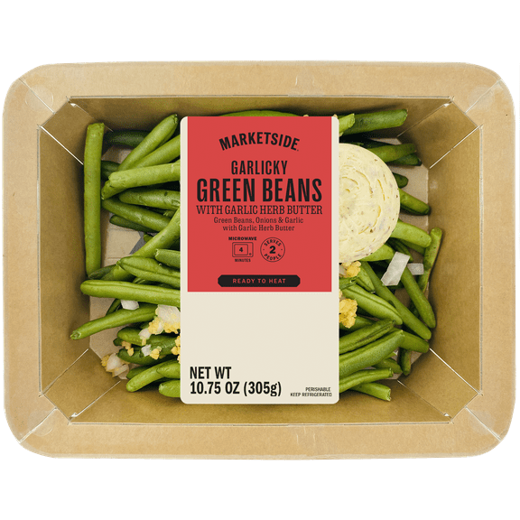 Marketside Garlicky Green Beans with Garlic Herb Butter, 10.75 oz