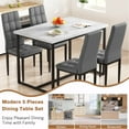 thumbnail image 3 of SEGMART Dining Table with 4 High-Back Upholstered Chairs, Modern Dinette Set, Dining Table & Chairs Set for 4 Persons, Small Home Kitchen Dining Table Set, Ideal for Apartment Breakfast Nook, 3 of 8