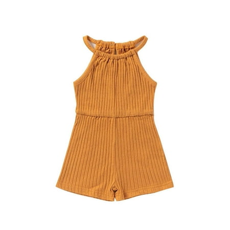 

Toddler Halter Jumpsuit Solid Color Lace Up Children Romper Outdoor Wear Newborn Infant Child Clothing Streetwear Kids Dailywear Outwear