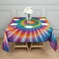 thumbnail image 3 of Rainbow Tie Dye Mandala Pattern Square Tablecloth,Waterproof Square Table Cover,Wipeable Spillproof Washable Table Cover for Home Kitchen Party Decor 52"x52"(132x132cm), 3 of 6