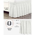 thumbnail image 3 of Sage Green Botanical Wrap Around Bed Skirts for Queen Bed 16" Drop,Bed Skirt with Adjustable Elastic Belt Dust Ruffle Bed Valance for Bedroom Hotel Plant Flower Floral Tree Branch Bed Frame Cover, 3 of 7