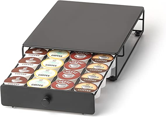Nifty Solutions Coffee Pod Drawer, 24 Pod Pack Holder, Modern Black Design