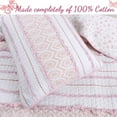 thumbnail image 3 of Cozy Line Home Fashions Pink Princess Ruffle Stripe 100% Cotton Girls Reversible Bedding Quilt Set (Pink Princess, Twin - 2 Piece), 3 of 7
