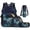 Blue Butterfly Moon, variant on Boys 17 Inch Backpack Set 4 Piece Galaxy Wolf Print School Bookbag with Lunch Box, Water Bottle Holder and Pencil Case for Elementary