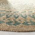 thumbnail image 3 of SAFAVIEH Natural Fiber Zoolander Geometric Jute Area Rug, Aqua/Natural, 6' x 6' Round, 3 of 6