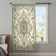 thumbnail image 4 of Sage Green Boho Sheer Curtains 54 Inches Long, Geometric Ethnic Southwestern Light Filering Curtains, Breathable Simi Curtain Privacy Drapes for Kitchen Bathroom Lightweight Small Window Treatment, 4 of 9