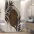 thumbnail image 4 of 72x72inch Abstract Mid Century Shower Curtain Boho Shower Curtain for Bathroom Geometric Leaves Plant Modern Minimalistic Home Bathtub Decor Set with Hooks Fabric Waterproof, 4 of 6