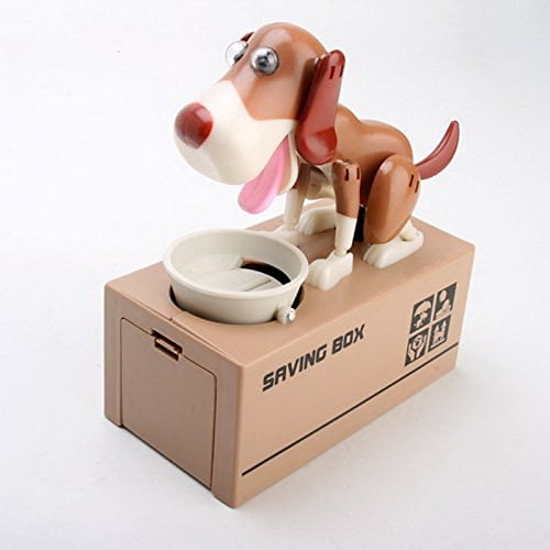 Piggy Bank Hungry Eating Dog Coin Money Saving Choken Puppy Robotic Machine Gift