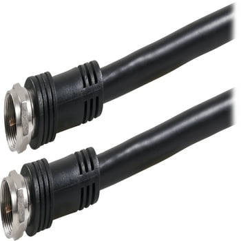 onn. 25' RG6 Dual-Shield Coaxial Cable, Black