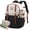Black Cream Brown, variant on LOVEVOOK School Backpack for Teen Girls, Waterproof Travel College Bookbag for Middle High School with Large Cup Holder & Pencil Case, Fits 15.6'' Laptop, Cute Aesthetic Kids Student Backpack