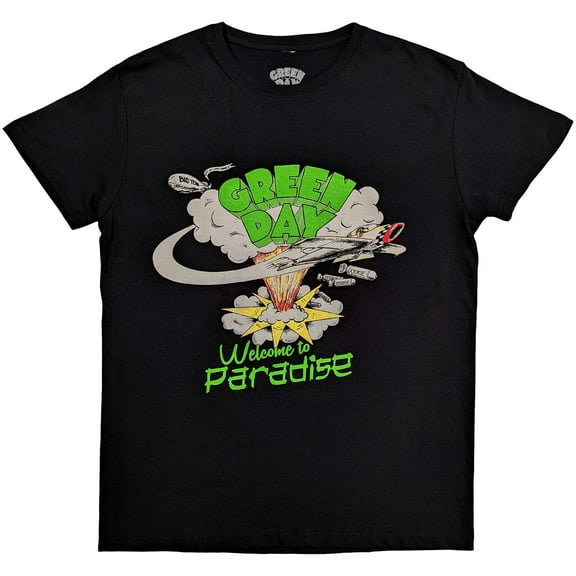 Green Day Unisex T-Shirt Welcome to Paradise (Medium)