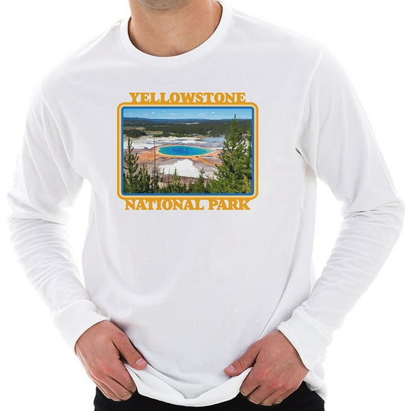 Oversized Yellowstone Painting Cotton Premium Long Sleeve Graphic Shirt - White XL