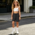 thumbnail image 4 of 13-14 Years Toddler Girls Hiking Zip Off Pants Shorts Lightweight For Camping Sweatpants With Pockets Casual Sweatpants Parachute Joggers Pants Black Cargo Pants, 4 of 5