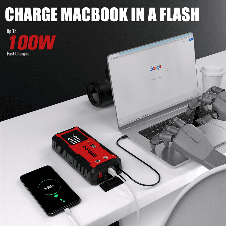 Car Jump Starter, 3000A Peak 23800mAh (Up to 10.0L Gas or 8.0L Diesel  Engine, 50 Times) 12V Auto Booster Battery Charger Jump Box with Quick  Charger