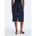 thumbnail image 3 of Scoop Women’s Pleated Culotte Pinstripe Pants, 22.5'' Inseam, Sizes 0-18, 3 of 5