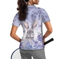 thumbnail image 2 of Whosucclay Butterfly Rabbit Tennis Shirts for Golf Workout, Breathable Polyester Golf Shirt Anti Wrinkle Stand Collar V Neck Golf Shirts for Women Size Large, 2 of 10