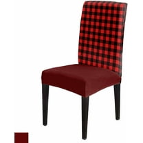 Dining Chair Covers Set of 4,Modern Minimalist Checkered Universal Stretch Kitchen Seat Covers Parsons Chair Protector Slipcover for Home Restaurant Party Decor,Abstract Red Black Buffalo Plaid