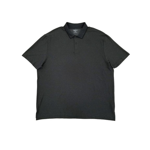 Mens Big & Tall Black Heather Dry Cool Stretch Short Sleeve Polo Shirt 4XL