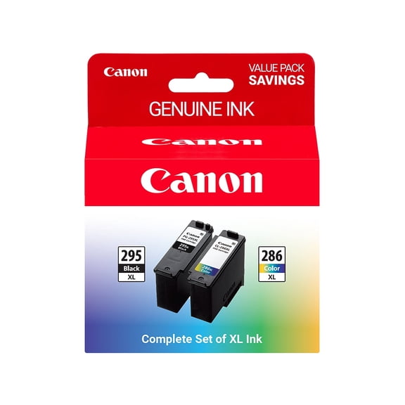 Canon PG-295XL/CL-286XL Black/Tri-Color High Yield Ink Cartridges 2/Pack (7164C004)